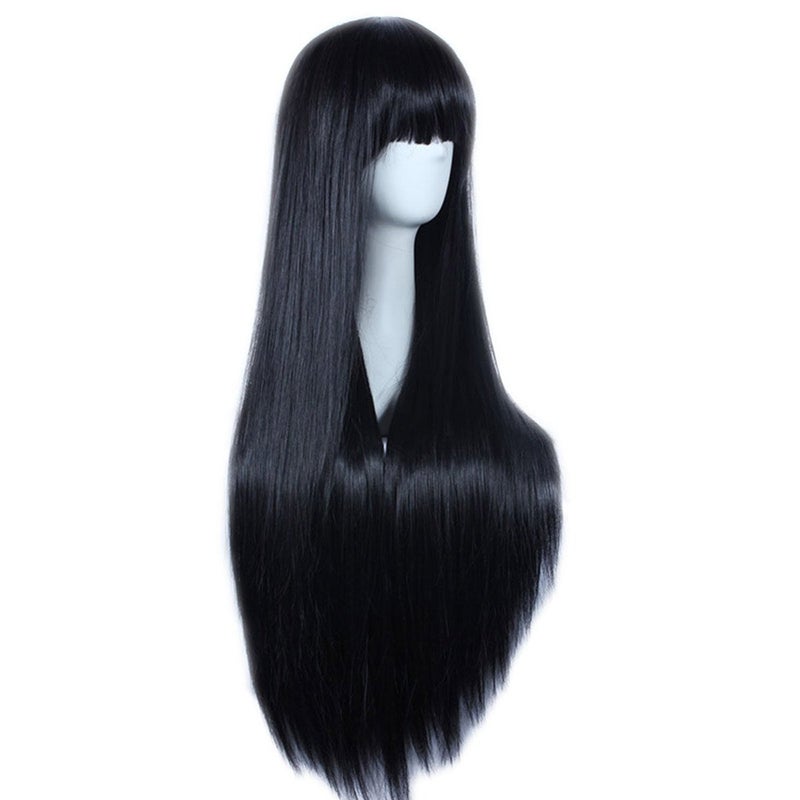 Akstore Wigs 32 inch Long Straight Anime Fashion Women's Cosplay Wig(Black) - Image 3
